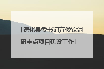 德化县委书记方俊钦调研重点项目建设工作